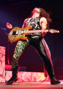 <> of Steel Panther peforms during a concert at Huxleys Neue Welt on March 24, 2015 in Berlin, Germany.