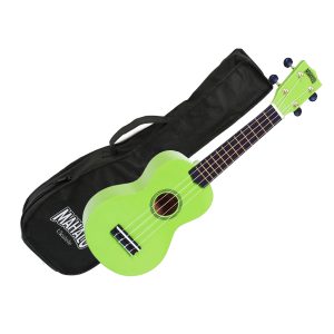 MAHALO Rainbow Series Soprano Ukulele MR1GN Green finish Aquila Strings & Gig Bag