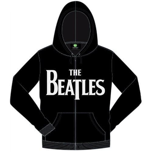 THE BEATLES DROP T LOGO JACKET HOODY BLACK LARGE OFFICAL MERCHANDISE