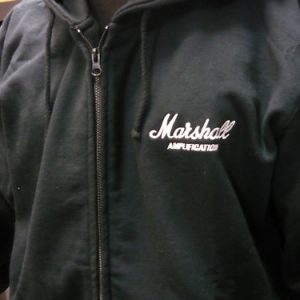 MARSHALL AMPLIFICATION JACKET HOODY HOODIE BLACK LARGE