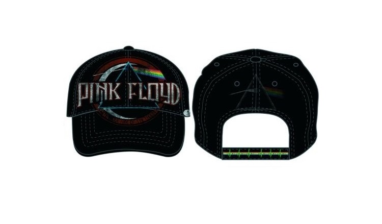 PINK FLOYD DARK SIDE OF THE MOON LOGO BLACK HAT BASEBALL CAP with EMROIDERED LOGO