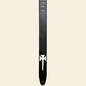 2.5" COLONIAL LEATHER CROSS INLAY - SUEDE BACK GUITAR STRAP SOSI-01