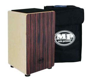 Ebony Mano Percussion Cajon Drum MP985E Wooden Rhythm Box with Black Padded Gig Bag