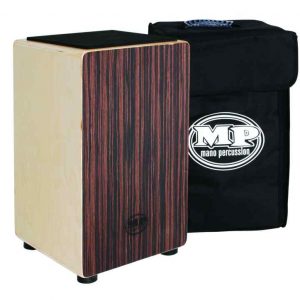 Ebony Mano Percussion Cajon Drum MP985E Wooden Rhythm Box with Black Padded Gig Bag