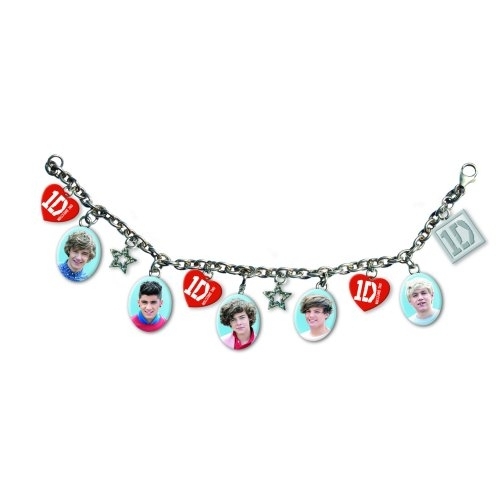 ONE DIRECTION 1D OFFICIAL MERCHANDISE CHARM BRACELET HEART INDIVIDUAL SHOTS