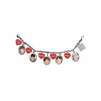 ONE DIRECTION 1D OFFICIAL MERCHANDISE CHARM BRACELET HEART INDIVIDUAL SHOTS