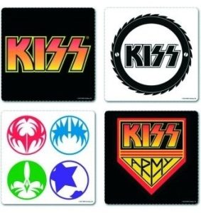 OFFICIAL LICENSED KISS LOGO BOXED COASTER SET OF 4