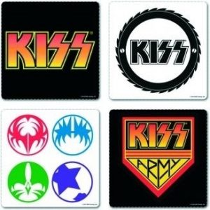 OFFICIAL LICENSED KISS LOGO BOXED COASTER SET OF 4