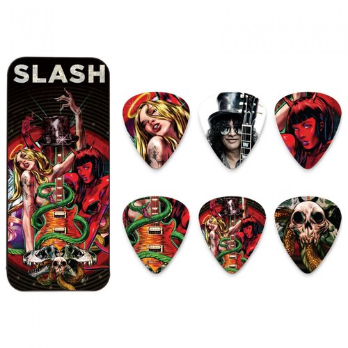 DUNLOP SLASH GUNS N ROSES GUITAR PICKS PICK TIN 6x TORTEX PLECTRUMS