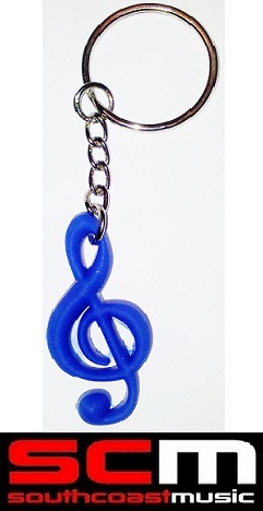 MUSICAL NOTE TREBLE CLEF KEY RING CHAIN MUSICIAN GIFT KEYRING KEYCHAIN BLUE