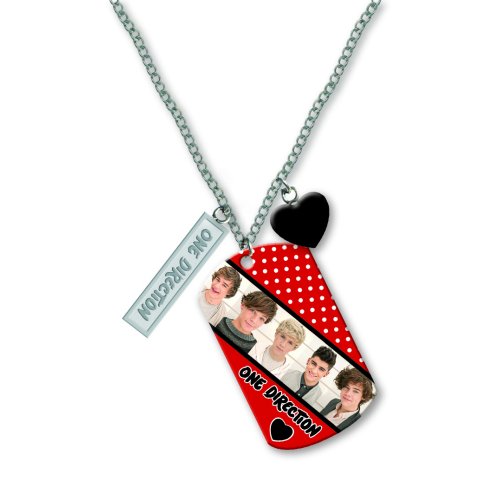 ONE DIRECTION 1D OFFICIAL 16 inch DOG TAG NECKLACE GROUP SHOT & LOGO