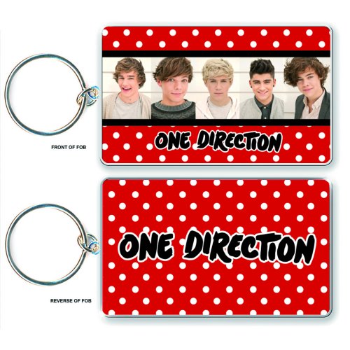 ONE DIRECTION 1D KEYCHAIN KEY RING BAND PHOTO and LOGO OFFICIAL PRODUCT