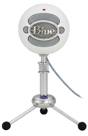White Blue Snowball Mic USB Microphone Package with Warranty