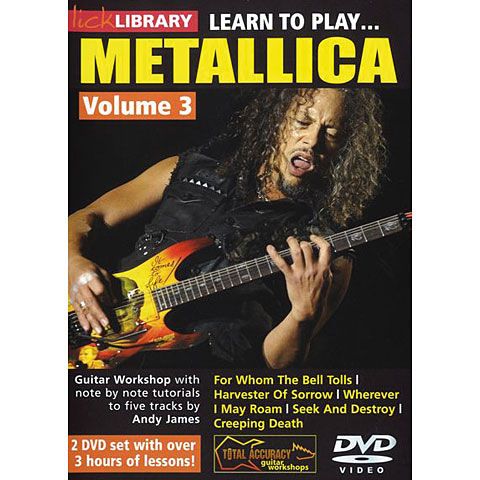 LEARN TO PLAY METALLICA VOL 3 LICK LIBRARY ELECTRIC GUITAR DVD  TUITIONAL