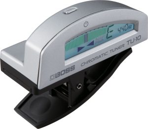 BOSS TU10 SILVER CHROMATIC CLIP ON TUNER ELECTRIC ACOUSTIC or BASS GUITAR