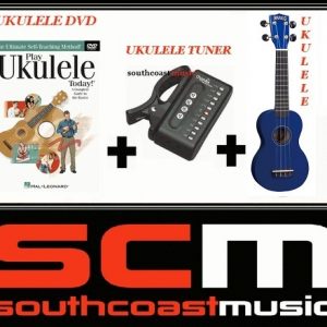 UKE PACKAGE U30B BLUE SOPRANO UKULELE +GIG BAG +PLAY UKULELE TODAY DVD +TUNER