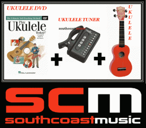 U30R RED SOPRANO UKULELE with GIG BAG & PLAY UKULELE TODAY DVD & TUNER