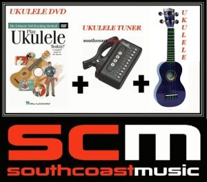 UKE PACKAGE U30P PURPLE SOPRANO UKULELE +GIG BAG +PLAY UKULELE TODAY DVD +TUNER