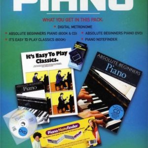 LEARN PIANO STARTER PACK DVD EDITION with CD BOOK DVD METRONOME & NOTE FINDER