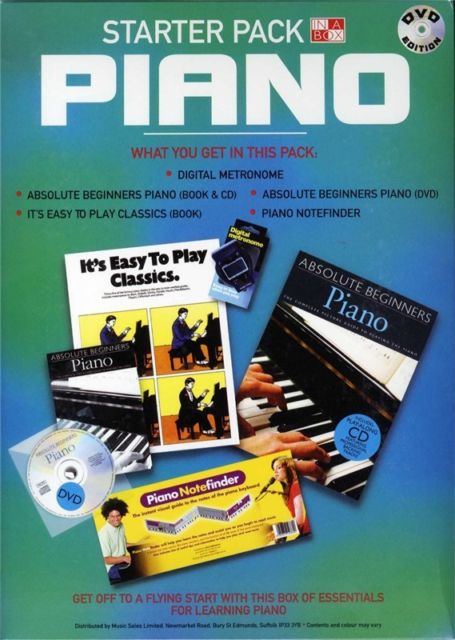 LEARN PIANO STARTER PACK DVD EDITION with CD BOOK DVD METRONOME & NOTE FINDER