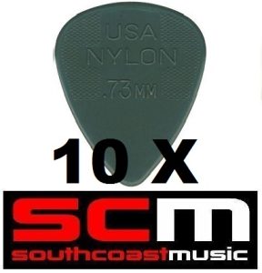 10 X .73mm NYLON  GREY  GUITAR PICKS by JIM DUNLOP 10 x PLECTRUMS