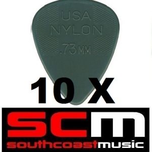 10 X .73mm NYLON  GREY  GUITAR PICKS by JIM DUNLOP 10 x PLECTRUMS