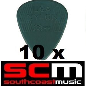 10 X .88mm NYLON  GREY  GUITAR PICKS by JIM DUNLOP 10 x PLECTRUMS