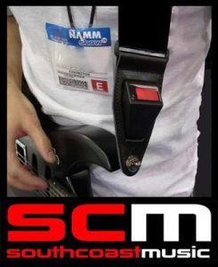STEALTH LEATHER GUITAR STRAP BUILT IN TUNER TRUE BYPASS