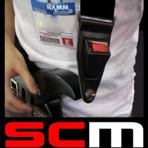 STEALTH LEATHER GUITAR STRAP BUILT IN TUNER TRUE BYPASS
