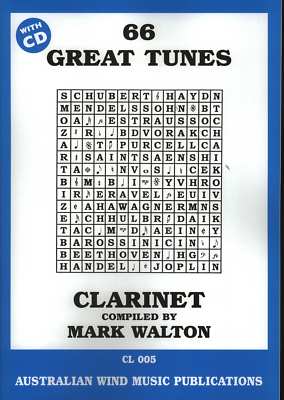 Bb CLARINET 66 GREAT TUNES SONG BOOK & CD MARK WALTON CLARINET SONGBOOK