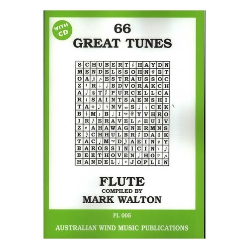 FLUTE 66 GREAT TUNES SONG BOOK with CD MARK WALTON