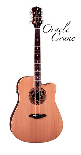 LUNA ORACLE CRANE ACOUSTIC ELECTRIC GUITAR STEEL STRING SOLID TOP DREADNOUGHT