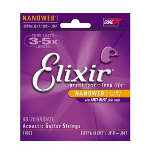 10-47 ELIXIR BRONZE ACOUSTIC GUITAR STRINGS STRING SET EXTRA LIGHT 10-47