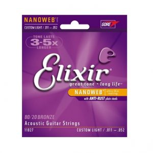 11 - 52 GAUGE LONG LIFE ELIXIR BRONZE ACOUSTIC GUITAR STRINGS LIGHT 11-52