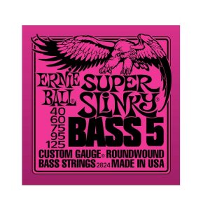 5 STRING BASS GUITAR STRINGS 2824 ERNIE BALL SUPER SLINKY ROUNDWOUND 40-125