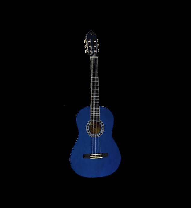TC11BUS VALENCIA - BLUE 1/4 size Classical Nylon String Guitar Package with DVD