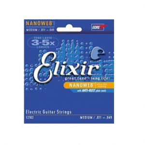 ELIXIR 11-49 STRING SET LONG LIFE ELECTRIC GUITAR STRINGS NANOWEB 11-49