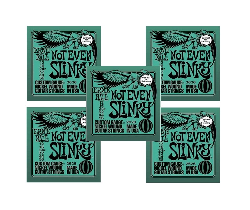 5 x Sets NOT EVEN SLINKY 2626 ERNIE BALL ELECTRIC GUITAR STRINGS SET 12-56