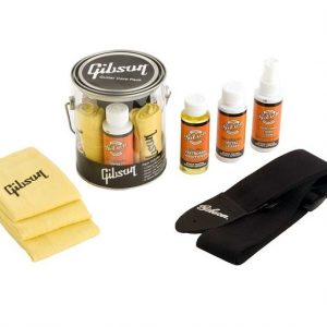 GIBSON BUCKET GUITAR CARE KIT G-CAREKIT POLISH - CLOTHS STRAP - FRET CONDITIONER