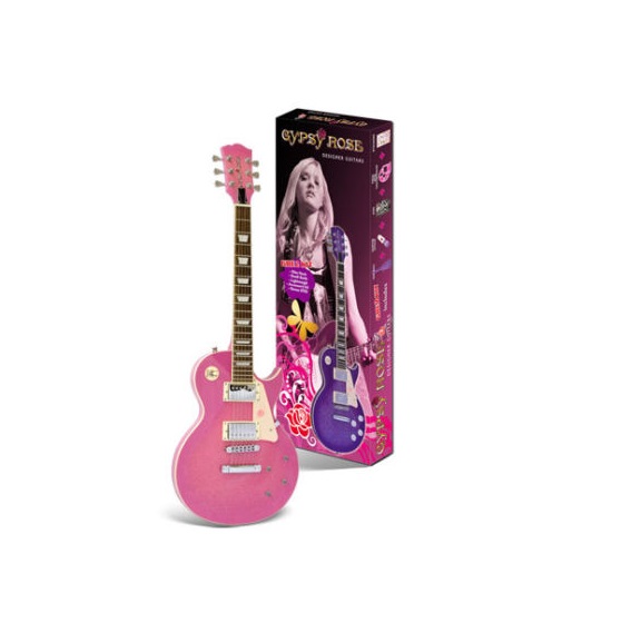 GYPSY ROSE GIRLS ELECTRIC GUITAR & AMP AMPLIFIER PK STRAP BAG PINK PURPLE BLACK