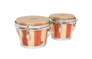 PERCUSSION 7-8" BONGO DRUMS PAIR NATURAL HIDE SKINS BONGOS 7-8 INCH