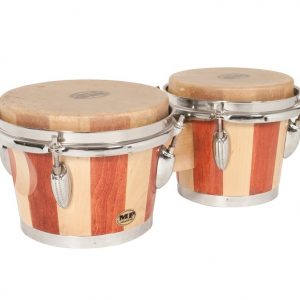 PERCUSSION 7-8" BONGO DRUMS PAIR NATURAL HIDE SKINS BONGOS 7-8 INCH