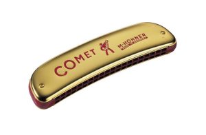 HOHNER *COMET*  20 HOLES OCTAVE HARMONICA HARP GOLD ANODIZED COVERS