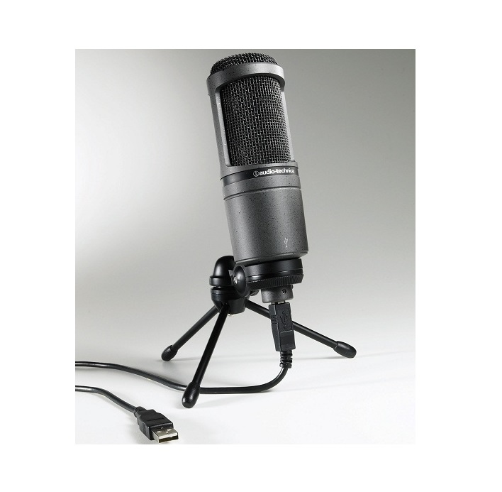 AUDIO TECHNICA AT2020USB+ MIC for RECORDING MICROPHONE with USB CABLE & TRIPOD MIC STAND