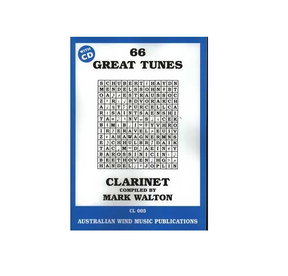 Bb CLARINET 66 GREAT TUNES SONG BOOK + CD MARK WALTON