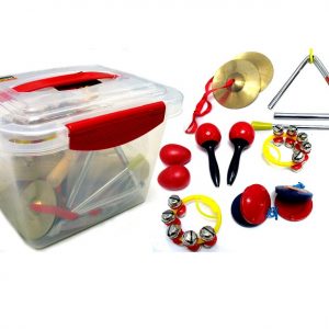 14 PIECE PERCUSSION SET IN DURABLE STORAGE CONTAINER