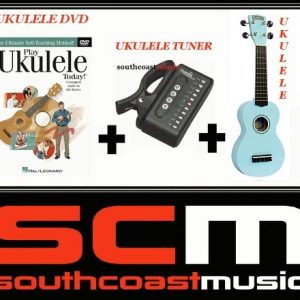 PACKAGE U30LB LIGHT BLUE SOPRANO UKULELE +GIG BAG +PLAY UKULELE TODAY DVD +TUNER