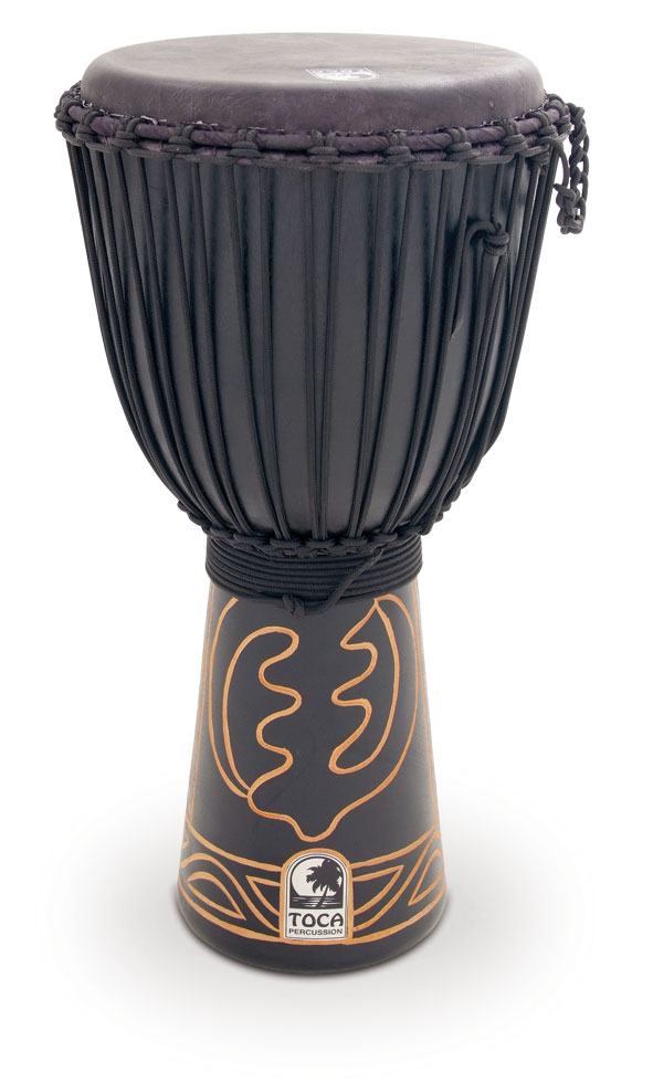 TOCA BLACK MAMBA DJEMBE HAND DRUM 12 INCH WOODEN with PRO PADDED GIG BAG