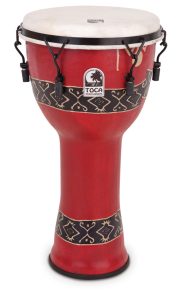 TOCA BALI RED DJEMBE HAND DRUM 10 INCH SYNTHETIC LIGHTWEIGHT