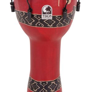 TOCA BALI RED DJEMBE HAND DRUM 10 INCH SYNTHETIC LIGHTWEIGHT